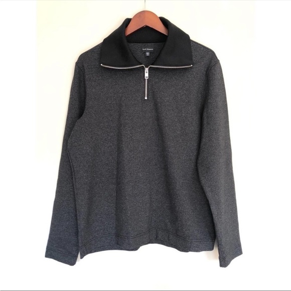 Club Monaco Other - Club Monaco Ribbed Quarter Zip Tricot Grey Pullover Sweater Mock Neck Collar NEW